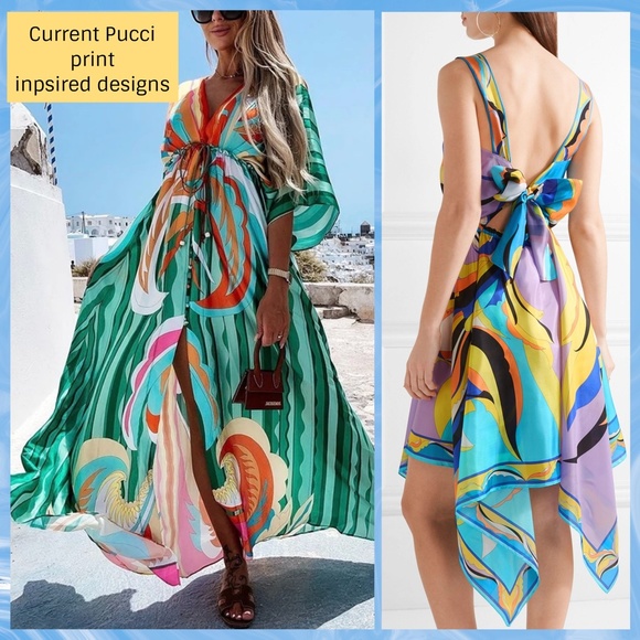 📌 EASEL Tropical Pucci-Like Floral Print Flowy Maxi Cami Dress Adjustable Straps - Picture 12 of 16